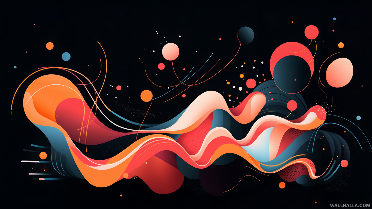 Discover our AI-generated organic shapes line art in a minimalist 2D illustration style on a dark background. Perfect for adding a touch of sophistication to your desktop or mobile device.